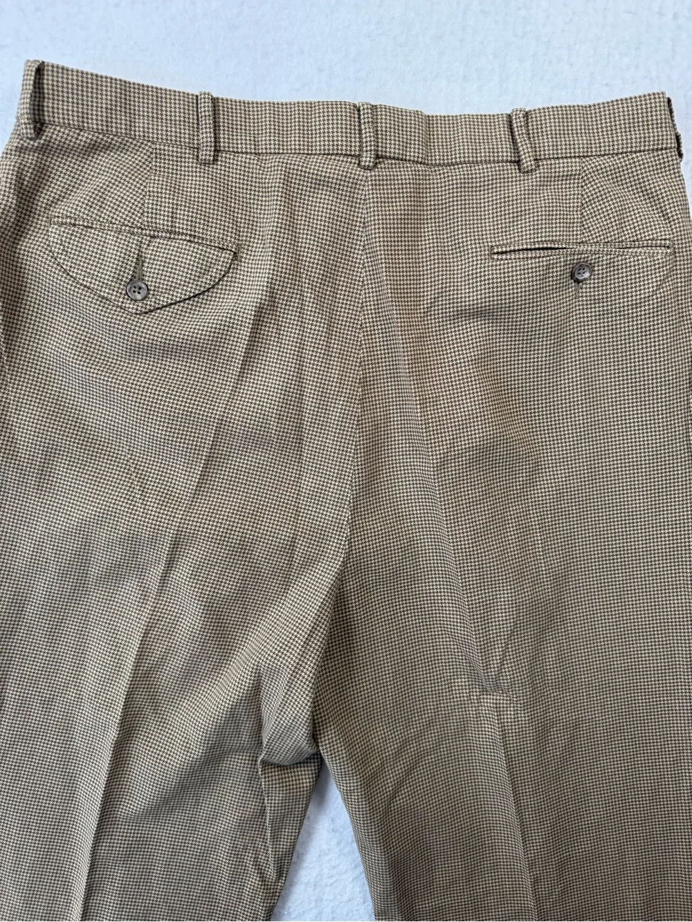 Polo Ralph Lauren Brown Houndstooth Pleated Cuffed‎ Dress Pants